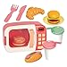 POPETPOP Forno a Microonde Giocattolo per I Bambini Bambino Forno A Microonde Giocattolo Kit Finta Play Giocattolo Forno A Microonde con Il Gioco Accessori Alimentari Giocattolo