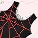 Aflyko Halloween Little Girl Gymnastics Leotard with Shorts Red Spider Web One-Piece Activewear Soft Stretchy Tank Tops Fun Fashion Dance Outfit 7-8T