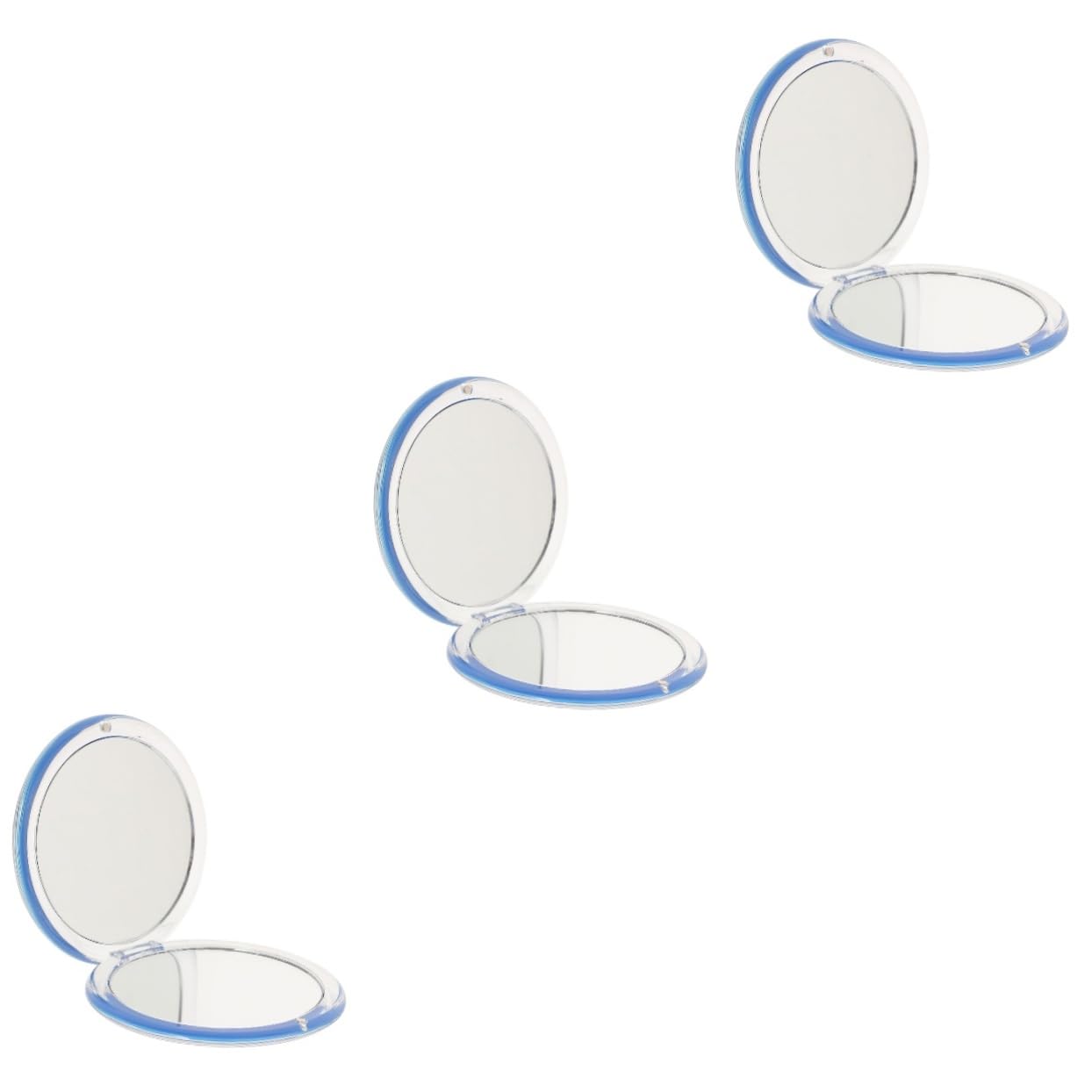 3 Stück Klappbarer Kosmetikspiegel Tragbarer Kompakter Handspiegel Faltbarer Make Up Spiegel für Unterwegs Vergrößerung Rundes Design für Schnelle Nachbesserungen
