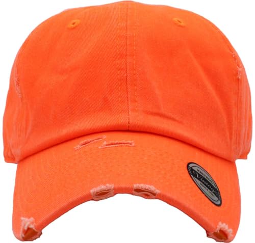 Image of KBETHOS Vintage Washed Distressed Cotton Dad Hat Baseball Cap Adjustable Polo Trucker Unisex Style Headwear