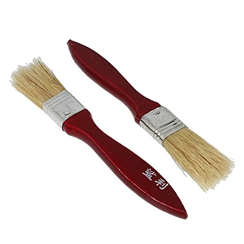 Utoolmart ペイント刷毛 刷毛ペイントブラシ 多用途刷毛 直径2.5cm 全長18cm 2本セット チップペイントブラシ 木製 ドア 窓 壁 木製家具の塗装済み 絵画使用 バーベキュー塗料用 壁処理用
