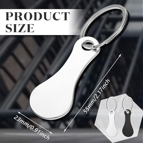 Image of Shimeyao 4 Pcs Portable Aluminum Alloy Keyring Shopping Cart Trolley Tokens Quarter Keychains Gift for Men Women Valentines