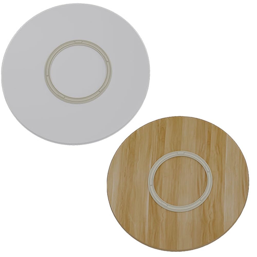 Bandeja giratoria de madera de 127 cm, mesa de comedor de 70 cm, plato giratorio silencioso para mariscos y aperitivos, elegante acabado blanco