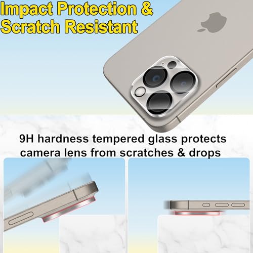 Image of 4youquality Back Camera Lens Protector for - 1 Pack | 9H Tempered Glass Camera Guard | Military-Grade Protection, Ultra Clear HD, Bubble-Free Easy Installation, Case Friendly Design (iPhone 15 Pro)