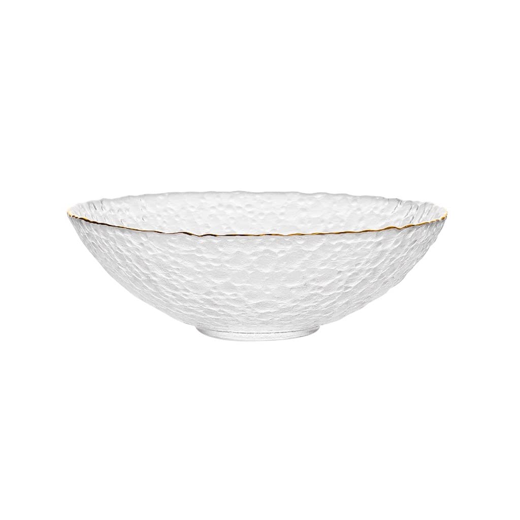 WOTZOV Salad Fruit Bowl Fruit Vegetable Salad Bowl Home Phnom Penh Cutlery Transparent Glass Bowl Suitable For Fruits,Oatmeal,Vegetables Ramen Bowl，A2pc Small