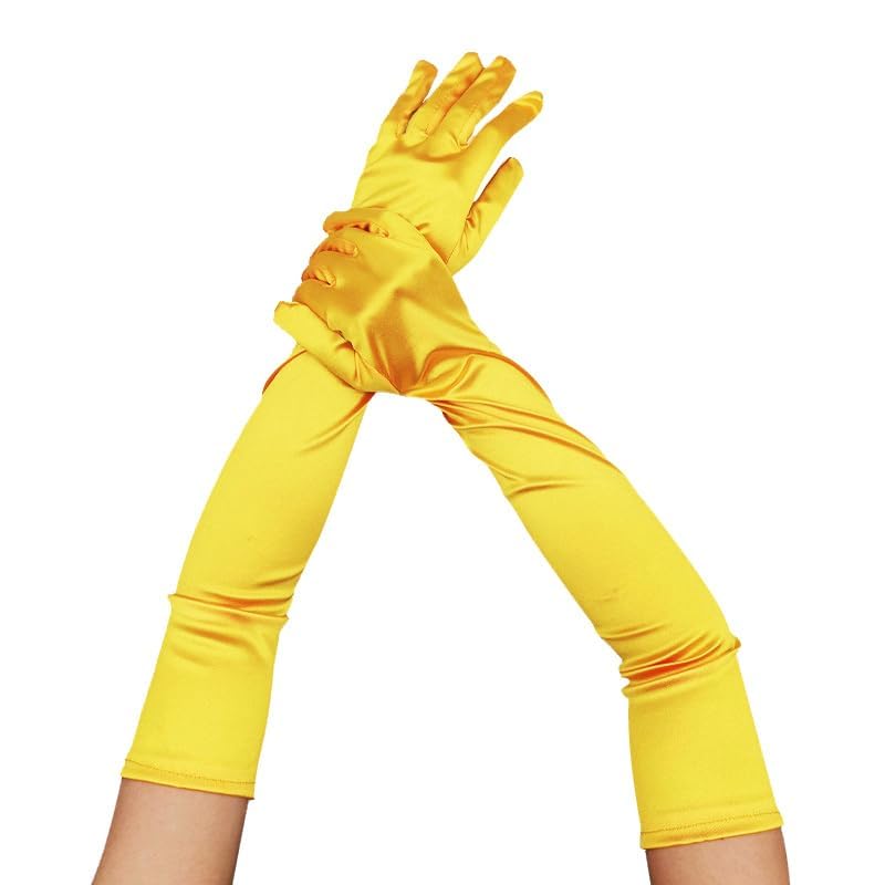 Gants longs en satin de qualité supérieure longueur coude au fini soyeux
