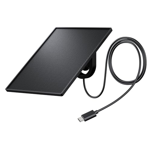 GALAYOU Solarpanel für Überwachungskamera Aussen Akku,WLAN IP Kamera Outdoor,360° verstellbare Halterung, USB C Anschluss, Typ C Schnittstelle,Wetterfest, Schwarz
