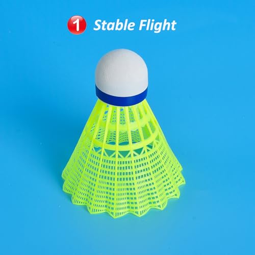 Image of WHiZZ Durable Nylon Badminton Plastic Shuttlecocks for Beginner & Recreational Game