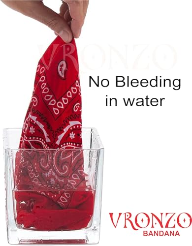 Image of VRONZO Unisex Soft Breathable 100% Cotton Bandana for Men & Women | Head Band for Men Bike Riding, Scarf for Men, Head Scarf for Women, Multi-Purpose Paisley Printed Square 50x50 cm