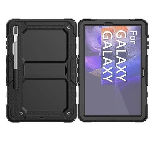 LIKECASE Rugged Shockproof Heavy Duty Back Case Cover for Samsung Galaxy Tab S9 FE Plus/Samsung Galaxy Tab S9 FE+ (12.4 Inch, 2023 Modal) with S Pen Holder, Black (B0CQMFFWZF) Amazon Price History, Amazon Price Tracker