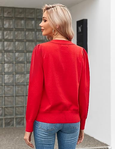 Women's 2025 Fall Lightweight Cardigan Sweater Button Down Knit Long Sleeve Jackets V Neck Open Front Cardigans for Dresses3