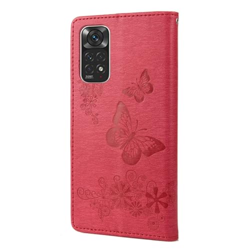 Étui pour Xiaomi Redmi Note 11 König Design clapet rouge - 5