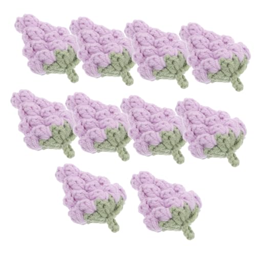OUNONA 10Pcs Crochet Grape Pendant Vibrant Miniature Fruit Decoration for Keychains and Bags Unique Amigurumi Craft Kit for Beginners Charming Accessory
