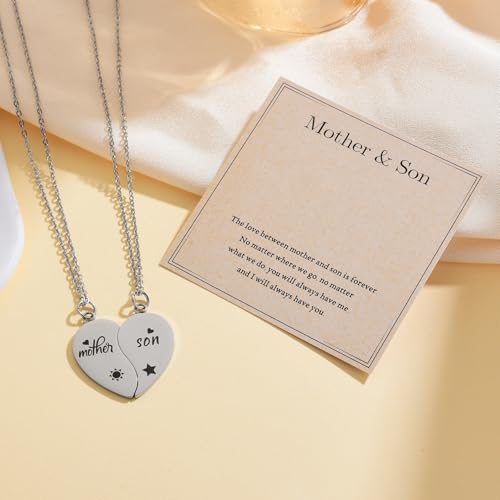 Yonhon Mother Son Necklace for 2,Mother Son Matching Bracelet Set for 24