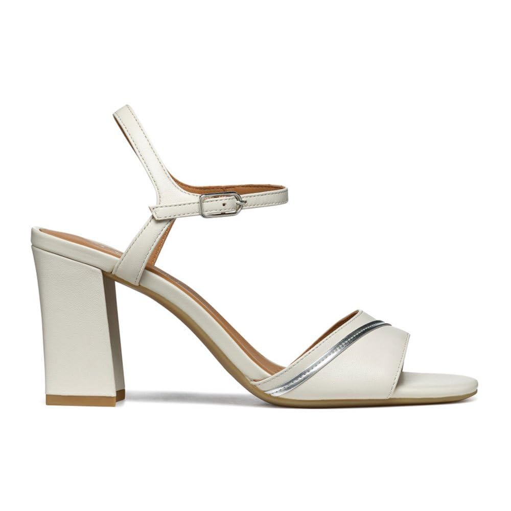 Geox Women's D New Eraklia 80 F Heeled Sandal, Lt Sand, 5.5 UK