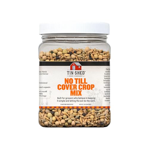 Tin Shed No-Till Cover Crop Mix Seed - Nitrogen Fixing Multi-Species Blend for Weed Suppression & Soil Health - Triticale Peas Rye Vetch Radish & Clover Seed Mix