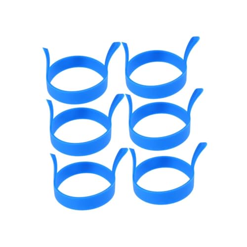 VANZACK 6個 シリコン製耐熱フライドエッグモールド 柔軟性高く形崩れ防止 調理用オムレツ パンケーキリング 調理効率アッ ランダムカラー