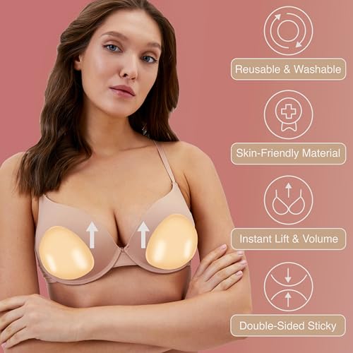 Sticky Bra Push Up, Adhesive Strapless Push Up Bras for Women, Double Sided Sticky Bra, Breast Pads Reusable3