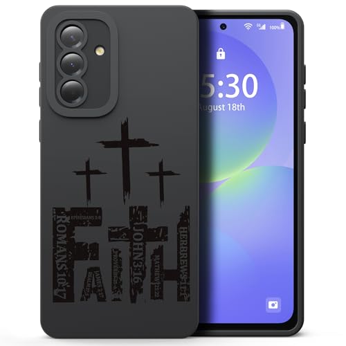 Cadeau chrétien coque Galaxy A36 5G verset biblique en silicone