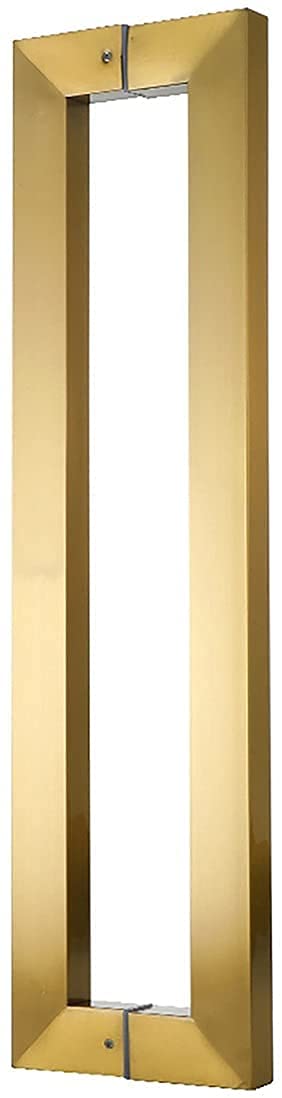 Poignée de porte à pousser tirer or rose brossé 800 mm pour vantail en verre et bois