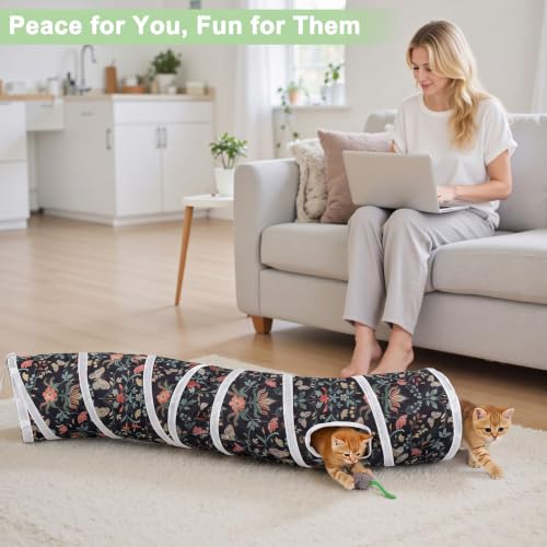 Image of Glittme S-Shape Cat Tunnel, Foldable Cat Tunnels for Indoor Cats