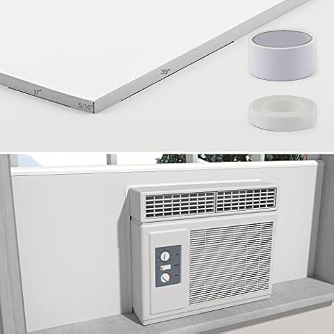 Window Air Conditioner,Side Insulated Foam Panel, Summer/Winter Heat and Draft Insulating,One-Piece Full Surround Insulation Panels Window Seal New (White) Cover