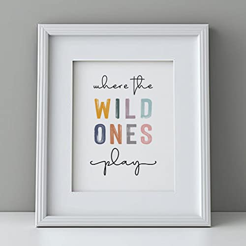 Where The Wild Ones Play Print, Nursery Wall Art, Playroom