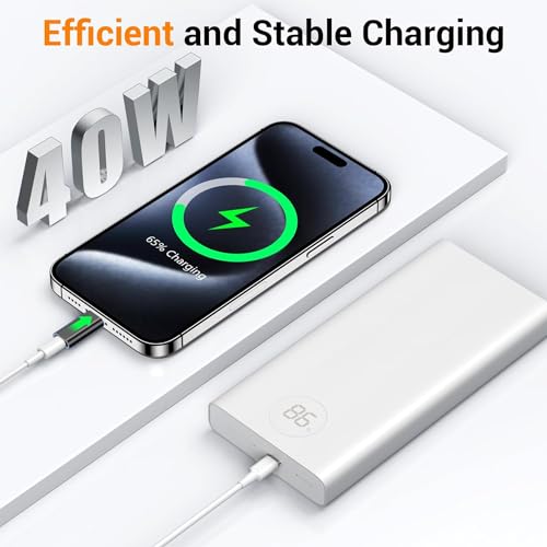 Image of REDWIND Light ing Female to USB C Male Adapter(Pack-2) Support 40W Fast Charging & Data Sync, Type-C to Light ing Adapter for iPhone 16 /15 Pro Plus Promax i-Pad Air-Pods, Samsung (Not for Audio /OTG)