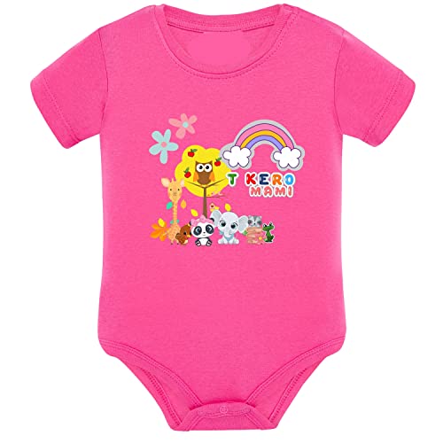 Body bébé manches courtes pur coton premium T KERO MAMI rose vif doux 12-18 mois