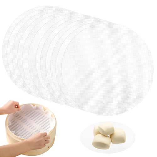 12 piezas Alfombrilla de Silicona Antiadherente Redonda,25 cm Alfombrilla de Silicona para Cocinar al Vapor,Alfombrilla Reutilizable para Cocinar al Vapor,Alfombrilla de Bambú para Cocinar al Vapor