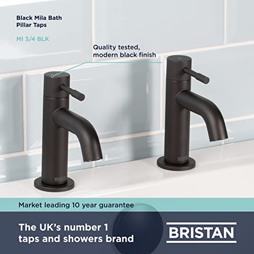 Bristan Mila Bath Pillar Taps Black (MI 3/4 BLK) - Image 4
