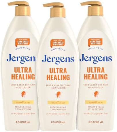 Jergens Ultra Healing Body Lotion, Moisturizer for Dry Skin, 21 fl oz, 3pk