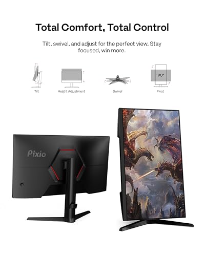 Image of Pixio PX27U Prime Neo 27 inch Dual Mode UHD 4K 160Hz /FHD 1920x1080p 320Hz Fast IPS Panel 1ms GTG Response Time Gaming Monitor with Adaptive Sync HDR and Fully Adjustable Stand
