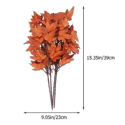 SOIMISS 4Pcs Artificial Maple Leaves,Artificial Autumn Fake Fall Leaves DIY Maple Stems Floral Picks s Branches Autumn Fake Fall For Decorating Party Thanksgiving Day - Image 3