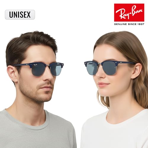 Image of Ray-Ban RB3016 CLUBMASTER CLASSIC Square Shaped Sunglasses for Men & Women with Official RAYBAN Eyewear Kit