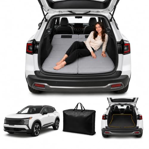 Image of Car Mattress for Kicks 2025-2026, Upgraded Non-Inflatable Thickened Foam SUV Car Camping Mattress, Foldable Trunk Sleeping Pad Car Bed Mattress for Road Trips Camping Travel