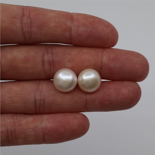 Stunning 10-11mm Grade AAA+ Genuine Freshwater Cultured Pearl Stud Earrings in 925 Sterling Silver – Cream White, Pink, Lavender, and Peacock Black4