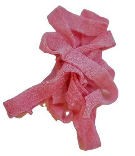 Pink Lemonade Sour Belts - 1 lb of Fresh Chewy Sugar Sanded Sweet Tart Foot Long Candy in Resealable Bag to Ensure Freshness