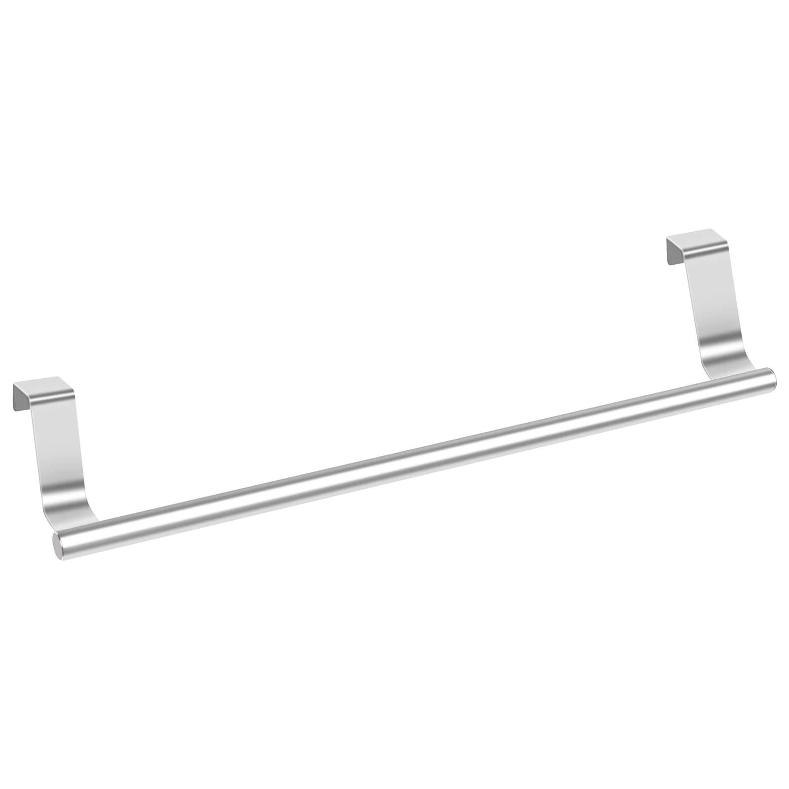 Gancio portasciugamani in acciaio INOX per bagno o cucina, da appendere sopra lo sportello di un mobiletto, Acciaio inossidabile, Sliver, 23 cm