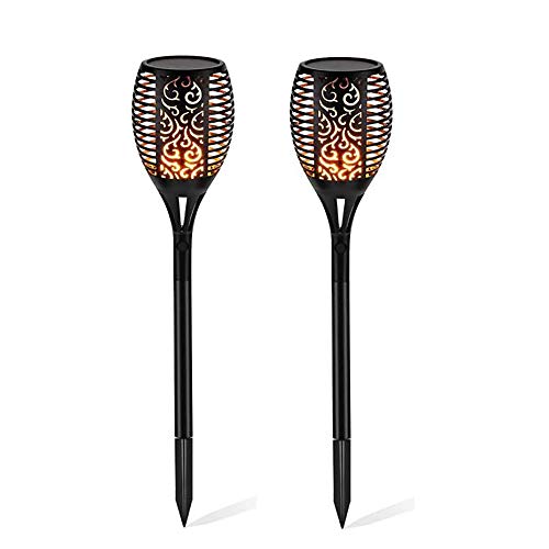 Paquet De 2 Lumière Solaire De Jardin Extérieur, 51/72/96 LED Solaire Flamme Lumière Danse Flamme D'extérieur Lampe Torche Étanche pour Jardin Cour Jardin Balcon,72 LED
