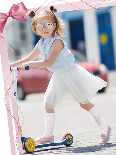 4 Pairs Little Girl Knee High Socks Kids Lace Long Socks with Bow Ruffle for The First Communion 5-12 Years Old2