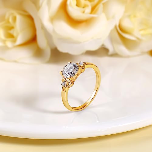 Moissanite Engagement Rings for Women 1ct D Color VVS1 Clarity Lab Grown Diamond Celtic Knot Wedding Rings 14K White/Yellow Gold Vermeil Sterling Silver Moissanite Rings4