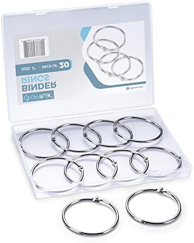 OFFPLEX Loose Leaf Binder Rings 2 Inch (20 Pack) – Premium Nickel Plated Steel Book Rings, Metal Rings for Index Cards, Index Card Rings, for Office, School or Home
