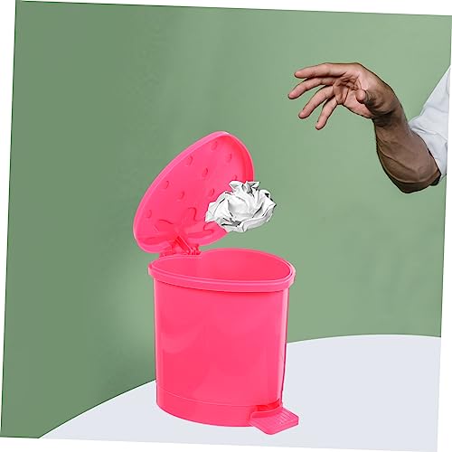 Mini caneca de basura para escritorio color rosa miniatura 5