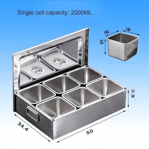 Juego de especias con compartimentos, dispensador de especias y contenedores de acero inoxidable para almacenamiento de cocina