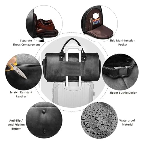 Travel Bags Carry On Garment Bags for Travel Garment Duffle Bag Mens Suit Bags with Shoe Compartment Waterproof for Business Husband Gifts(Black)4