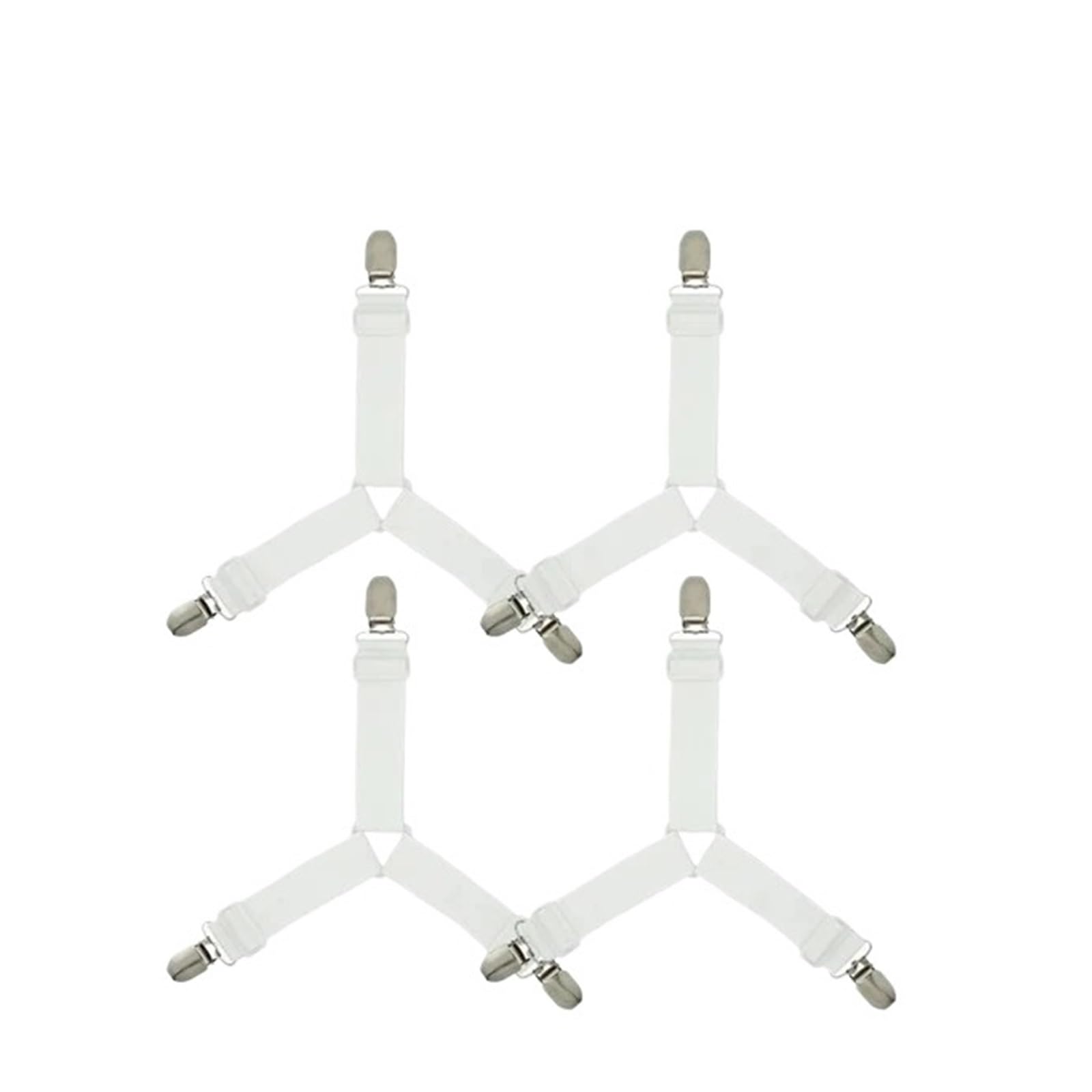 PFMSAAF bed sheet clips 4Pcs Adjustable Bed Sheet And Quilt Holder for Organizer Mattress Cover Clip For Home Elastic Straps Clips for bed(White)