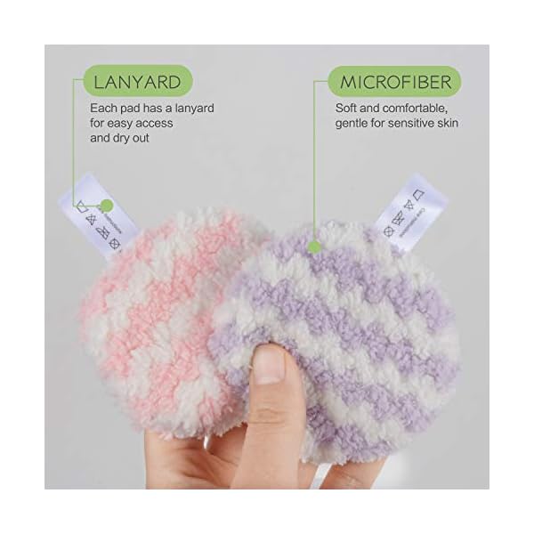VIVOTE-Makeup-Remover-Pads-Reusable-Microfiber-Makeup-Removal-Rounds-Puff-Washable-Eco-friendly-Soft-Facial-Eye-Skin-Wash-Puffs-Laundry-Bag-315-Inch-8-Pack-Pink-Purple VIVOTE Makeup Remover Pads Reusable, Microfiber Makeup Removal Rounds Puff, Washable, Eco-friendly, Soft, Facial Eye Skin Wash Puffs, Laundry Bag, 3.15 Inch, 8 Pack (Pink + Purple)
