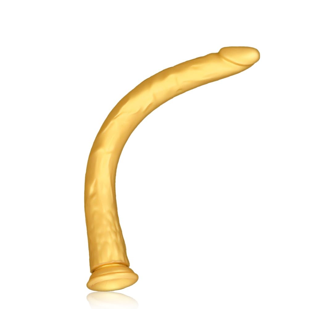 Realistischer Lange Riesen Dildo Silikon Analdildo mit Saugnapf Soft Penis Dildo für Prostata Massage G-Punkt Stimulation Erwachsenen Sexspielzeug für Männer Frauen Masturbation (S)