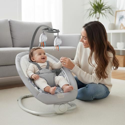 Hamaca bebé de alta gama Asalvo Fold con diseño compacto y confortable textil gris 3
